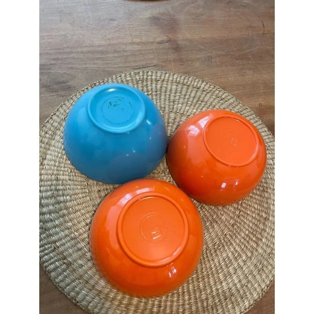 Precidio Melamine Floral Orange Bowls & Blue Bowl